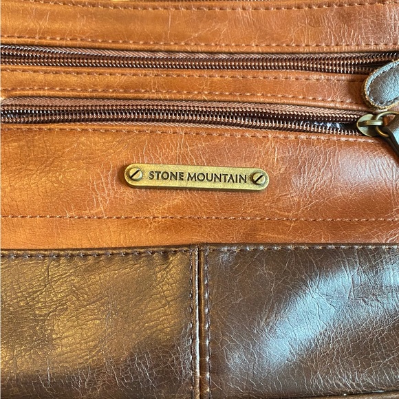 Stone Mountain 2 Tone Brown Convertible Crossbody Purse - Picture 3 of 10
